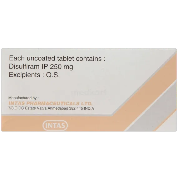 disulfiram 250mg tablet 10's